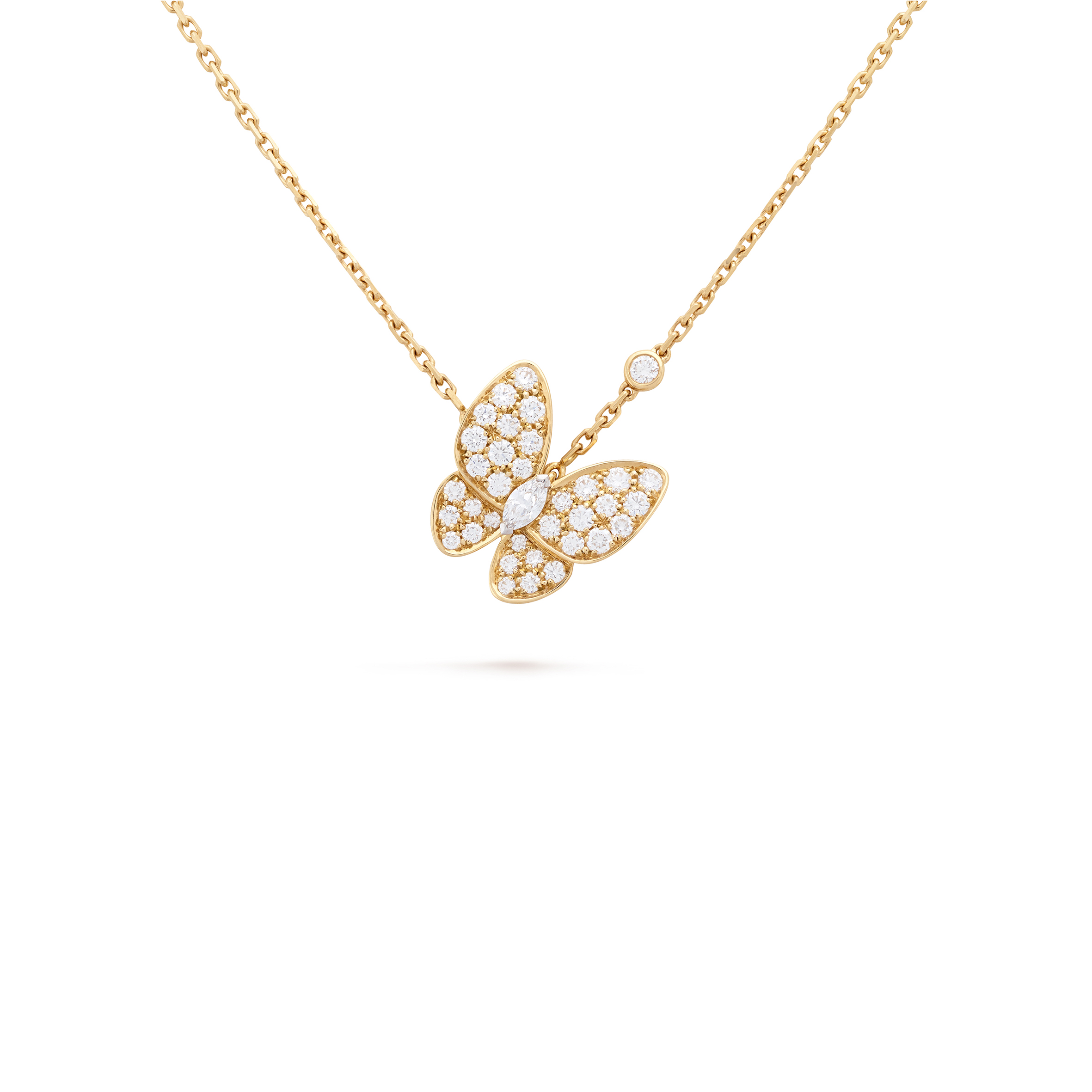 V*N CL*F arpels two butterfly pendant - yellow gold, diamond  vcarp3dp00